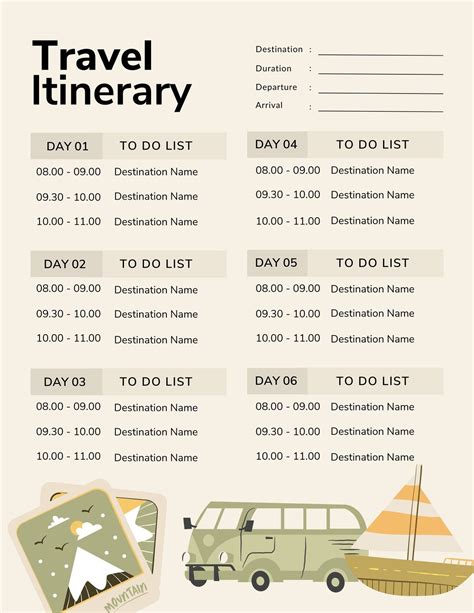 canva itinerary